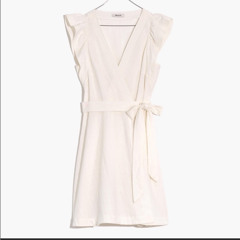 Madewell Ruffle-Sleeve Wrap Mini Dress - Size XS